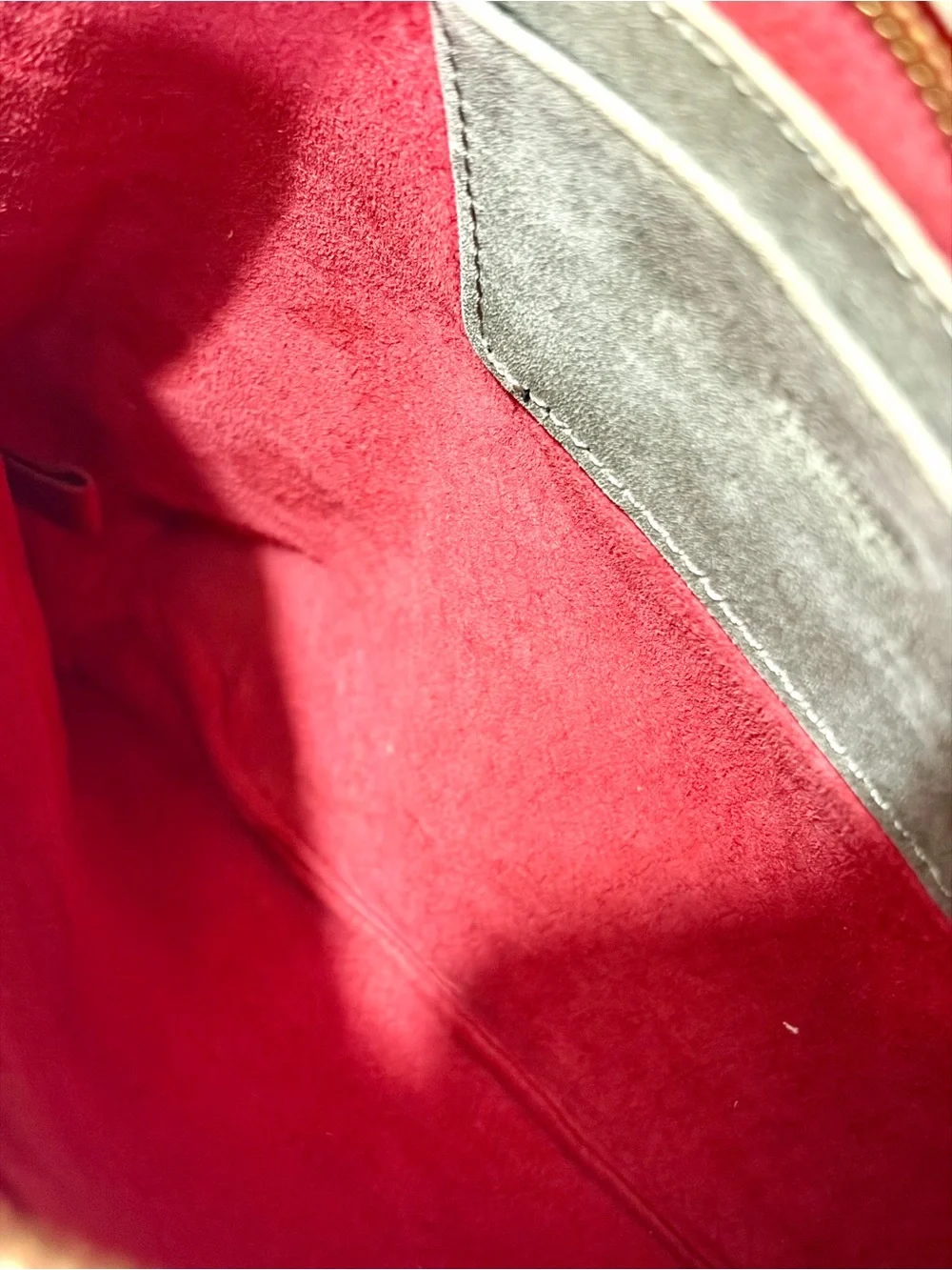 Hammitt VIP Medium Crossbody In Pewter With Gold Hardware/Red Zip